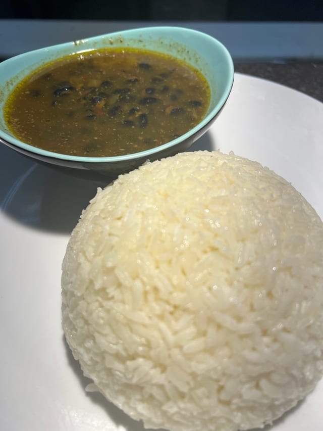 White Rice w/ Black Beans.